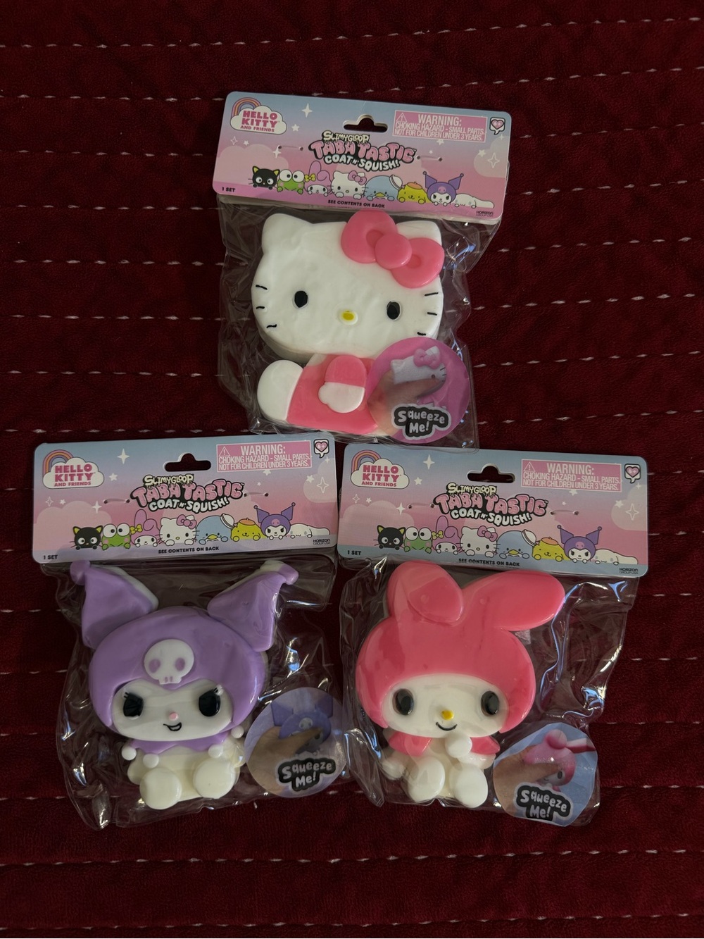 Hello Kitty & Friends Pink, White, Purple Squeeze Plush Set - Hello Kitty Brand